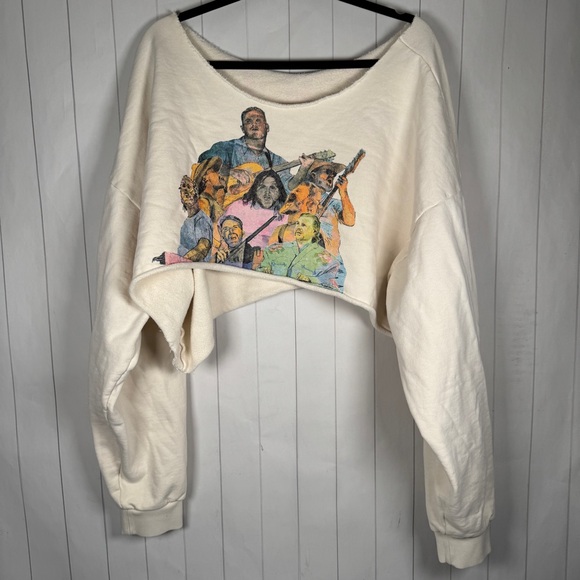 Zach Bryan Quittin Time Tour Custom Cut Cropped Sweatshirt Concert Festival L/XL - Picture 7 of 7